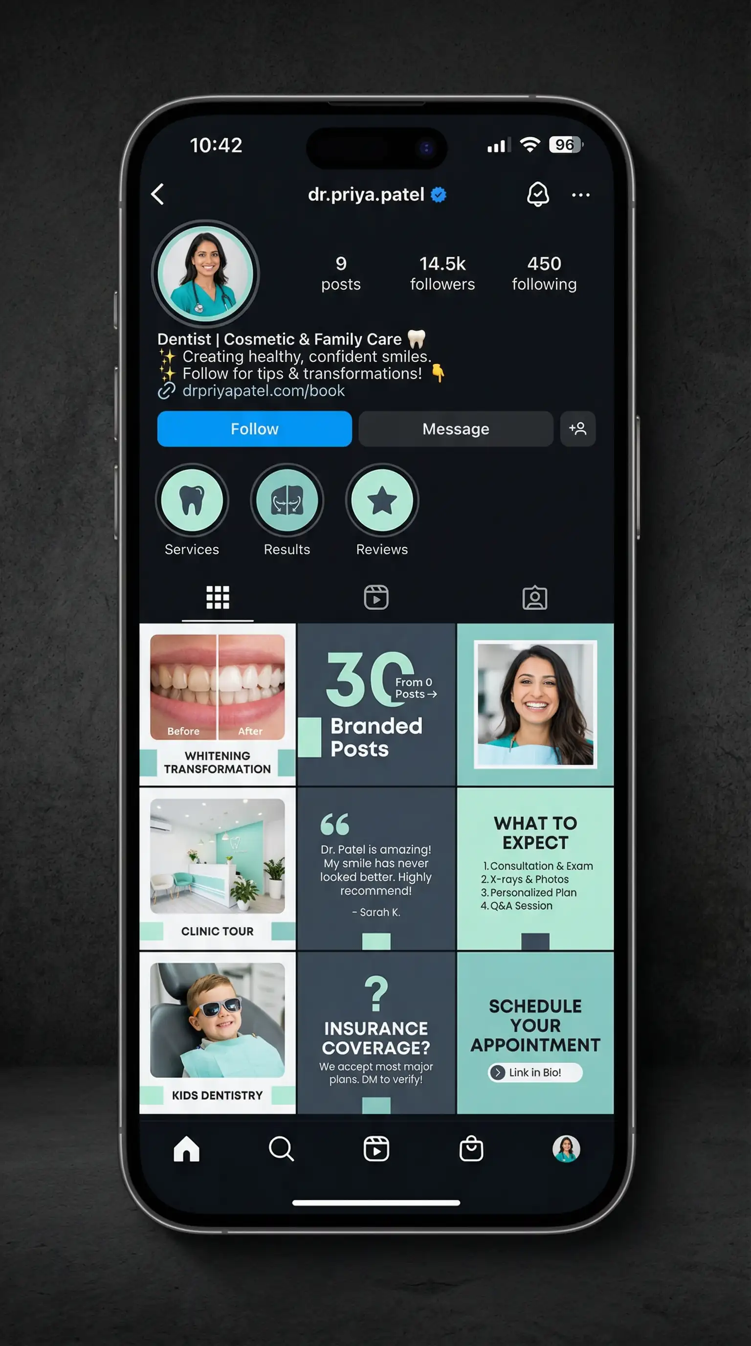 Dr. Priya Patel, DMD Instagram profile